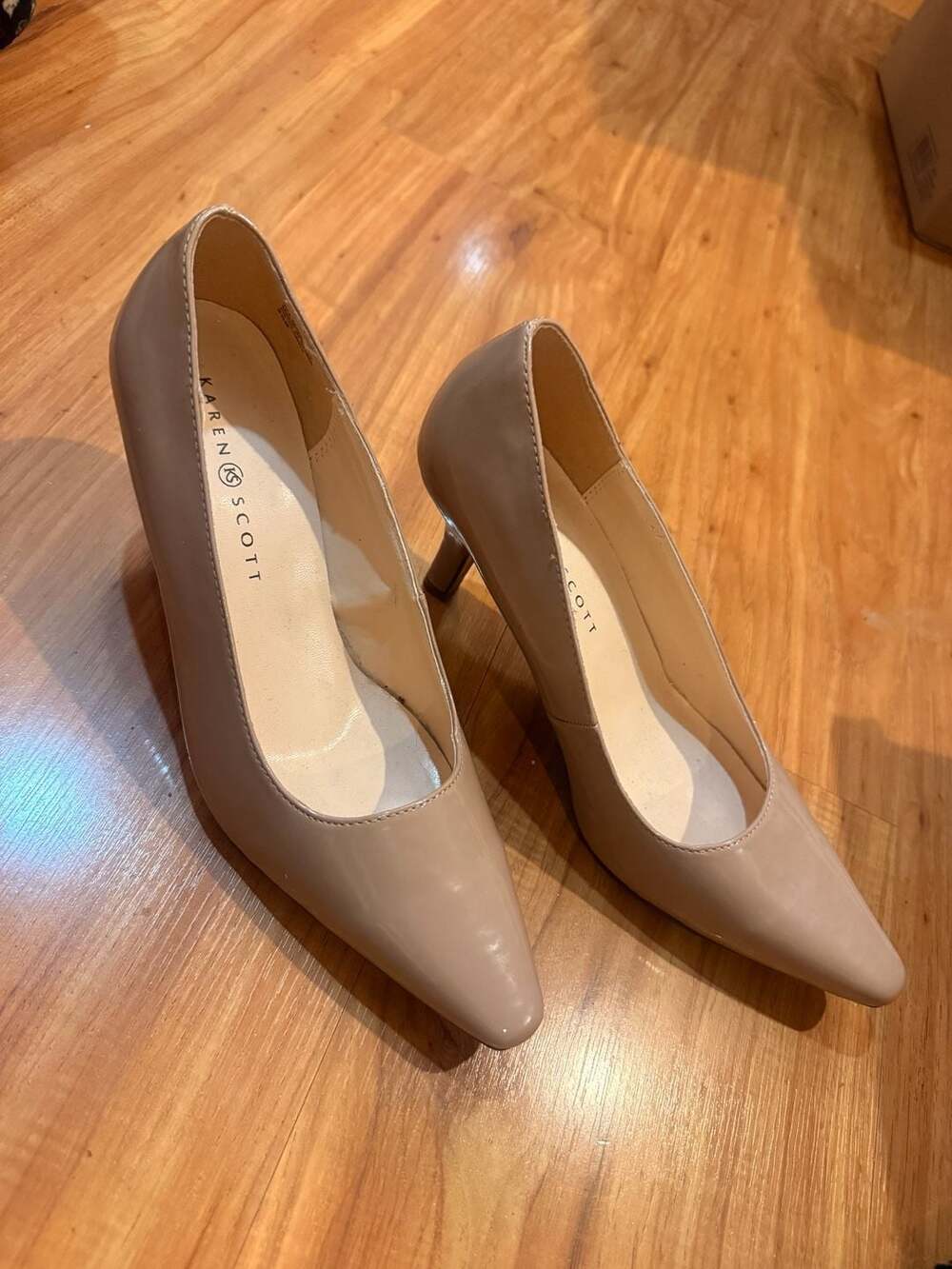 Karen Scott Nude Patent Pointed-Toe Pumps